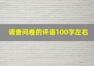 调查问卷的评语100字左右