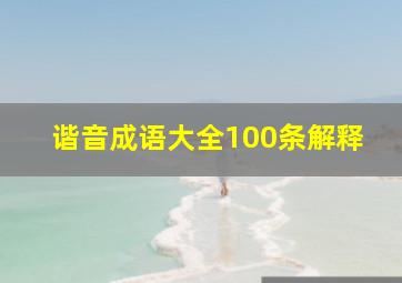 谐音成语大全100条解释