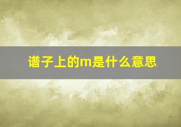 谱子上的m是什么意思