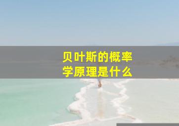 贝叶斯的概率学原理是什么