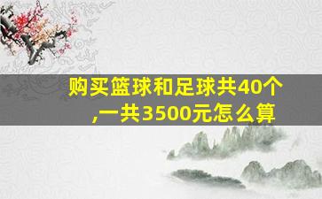 购买篮球和足球共40个,一共3500元怎么算