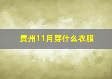 贵州11月穿什么衣服