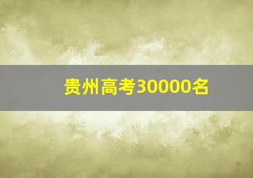 贵州高考30000名