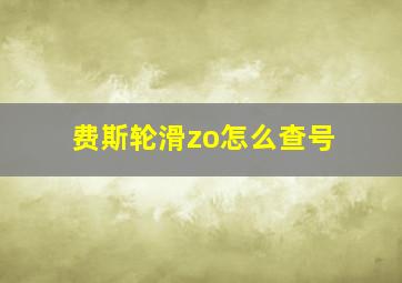 费斯轮滑zo怎么查号