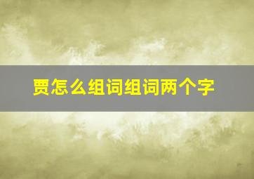 贾怎么组词组词两个字