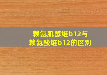 赖氨肌醇维b12与赖氨酸维b12的区别