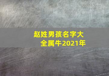 赵姓男孩名字大全属牛2021年