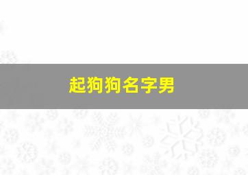 起狗狗名字男