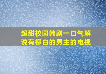 超甜校园韩剧一口气解说有柳白的男主的电视