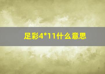 足彩4*11什么意思