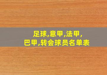 足球,意甲,法甲,巴甲,转会球员名单表