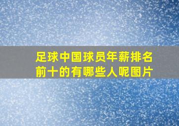 足球中国球员年薪排名前十的有哪些人呢图片