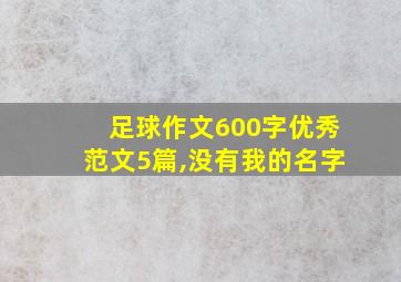 足球作文600字优秀范文5篇,没有我的名字