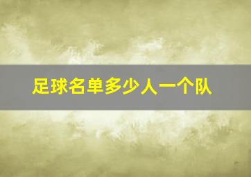 足球名单多少人一个队