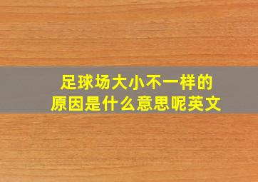 足球场大小不一样的原因是什么意思呢英文