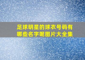 足球明星的球衣号码有哪些名字呢图片大全集