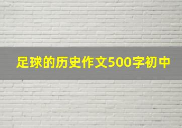 足球的历史作文500字初中