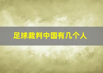 足球裁判中国有几个人