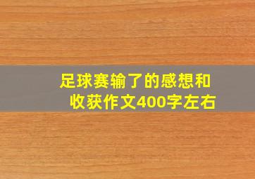 足球赛输了的感想和收获作文400字左右