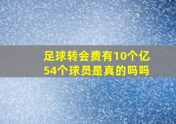 足球转会费有10个亿54个球员是真的吗吗