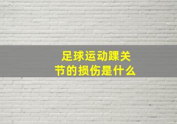 足球运动踝关节的损伤是什么