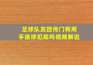 足球队友回传门将用手接球犯规吗视频解说