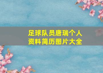 足球队员唐瑞个人资料简历图片大全