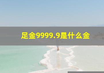 足金9999.9是什么金