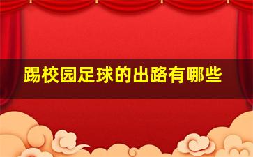 踢校园足球的出路有哪些