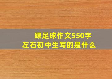 踢足球作文550字左右初中生写的是什么