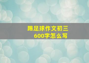 踢足球作文初三600字怎么写