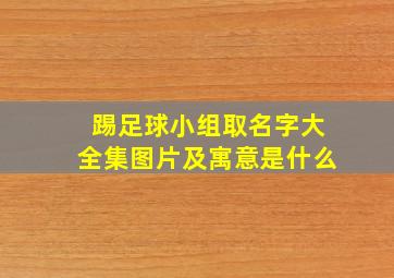 踢足球小组取名字大全集图片及寓意是什么