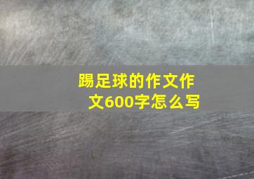 踢足球的作文作文600字怎么写