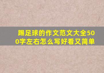 踢足球的作文范文大全500字左右怎么写好看又简单