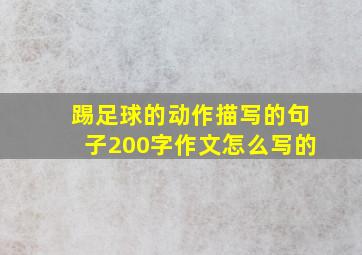 踢足球的动作描写的句子200字作文怎么写的