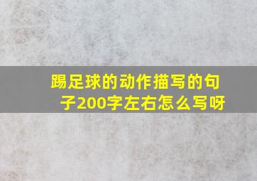 踢足球的动作描写的句子200字左右怎么写呀