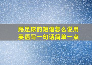 踢足球的短语怎么说用英语写一句话简单一点