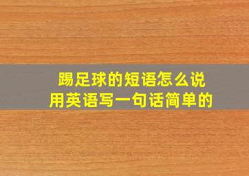 踢足球的短语怎么说用英语写一句话简单的