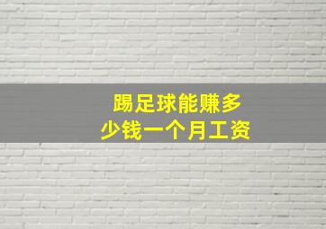 踢足球能赚多少钱一个月工资