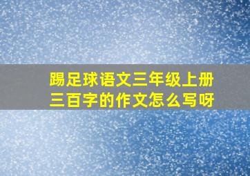 踢足球语文三年级上册三百字的作文怎么写呀