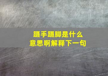 蹑手蹑脚是什么意思啊解释下一句