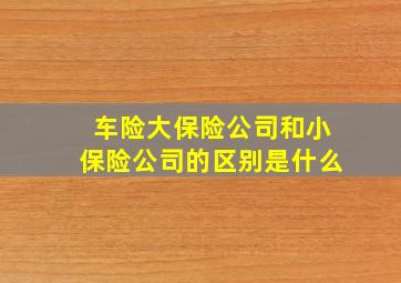 车险大保险公司和小保险公司的区别是什么