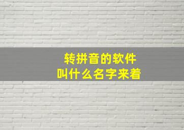 转拼音的软件叫什么名字来着