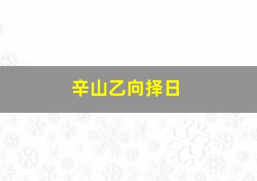 辛山乙向择日