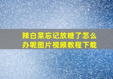 辣白菜忘记放糖了怎么办呢图片视频教程下载