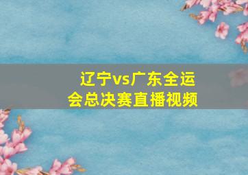 辽宁vs广东全运会总决赛直播视频