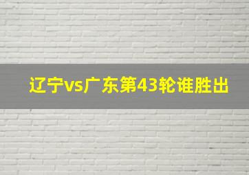 辽宁vs广东第43轮谁胜出