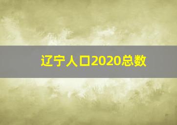 辽宁人口2020总数