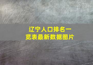 辽宁人口排名一览表最新数据图片