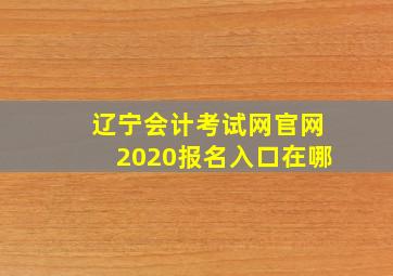 辽宁会计考试网官网2020报名入口在哪